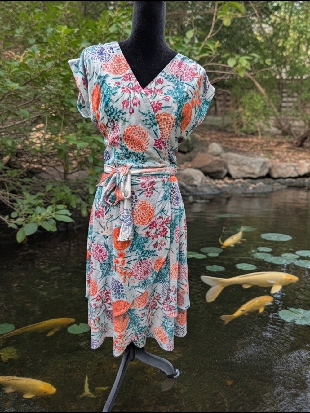 Floral Wrap Dress in Multi-Color (M/L) No Tags (A59)